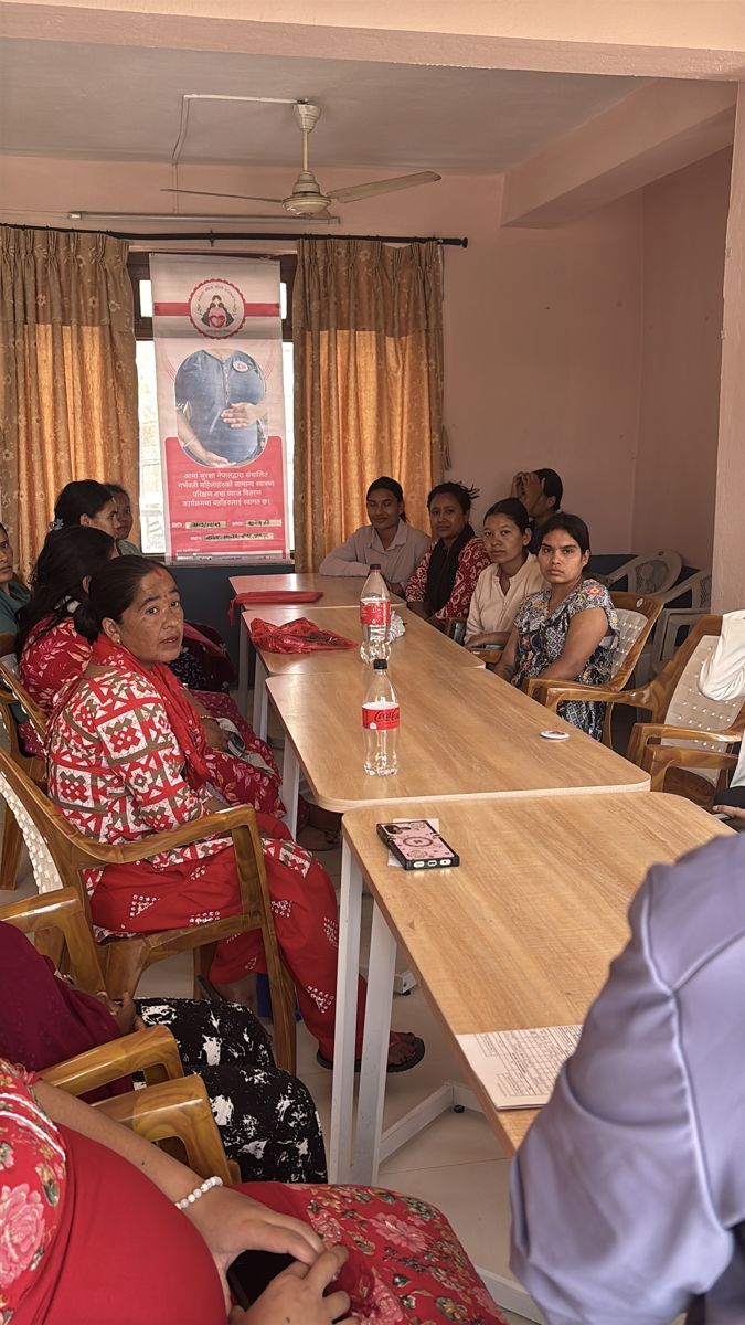 Women waiting during a safe motherhood health camp